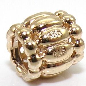 Pandora 14k Solid Gold Golden Barrel Charm Retired